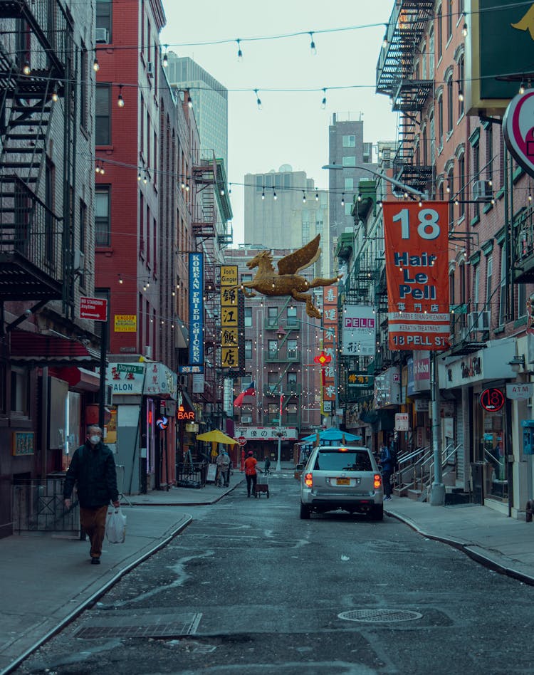 Chinatown City Street In New York