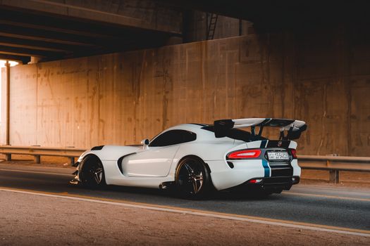 White Porsche 911 Parked in a Tunnel