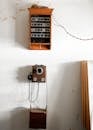 Vintage Brown Wooden Crank Phone