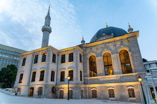 Free Stunning low-angle view of Teşvikiye Mosque in Istanbul during twilight, showcasing its beautiful architecture. Stock Photo