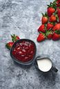 Strawberries in Black Ceramic Bowl