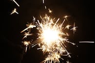 特写镜头中，一个火花点燃，伴随着光的爆发，完美地庆祝了活动