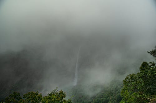 View of Clouds and Fog over a Valley 