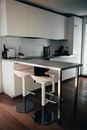 Black and White Wooden Kitchen Cabinet