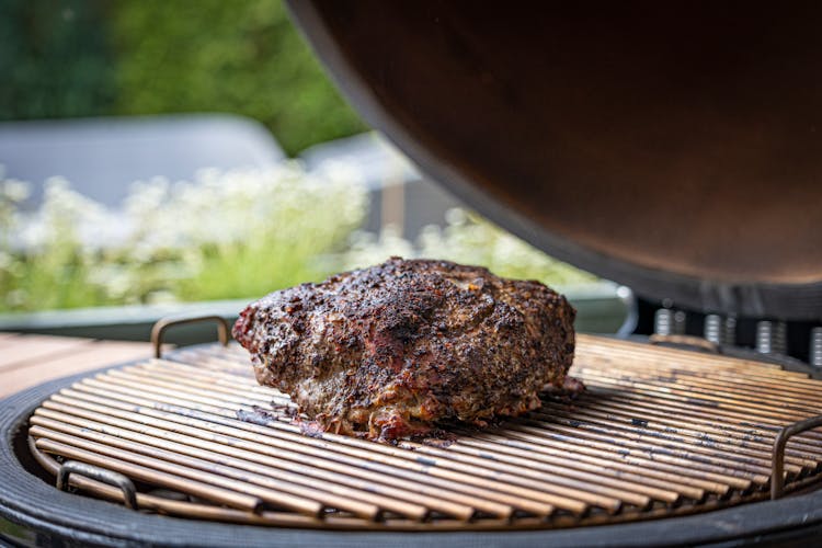 Meat Cooking On Grill