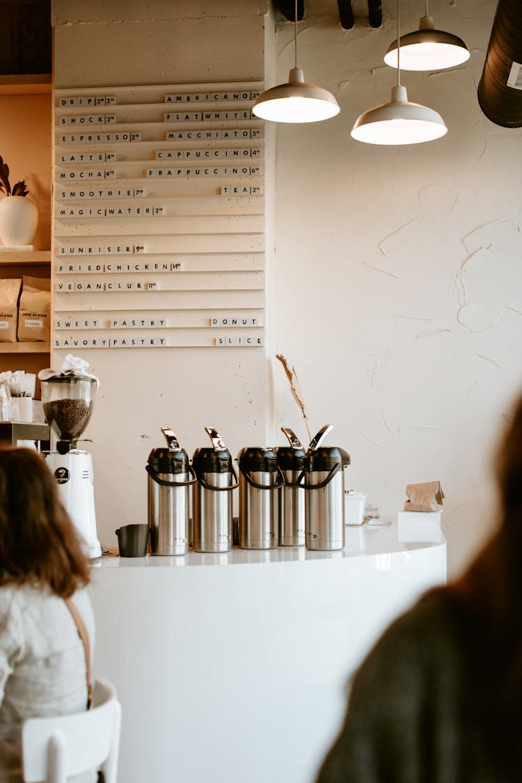 Menu Board And The Counter In A Modern Cafe