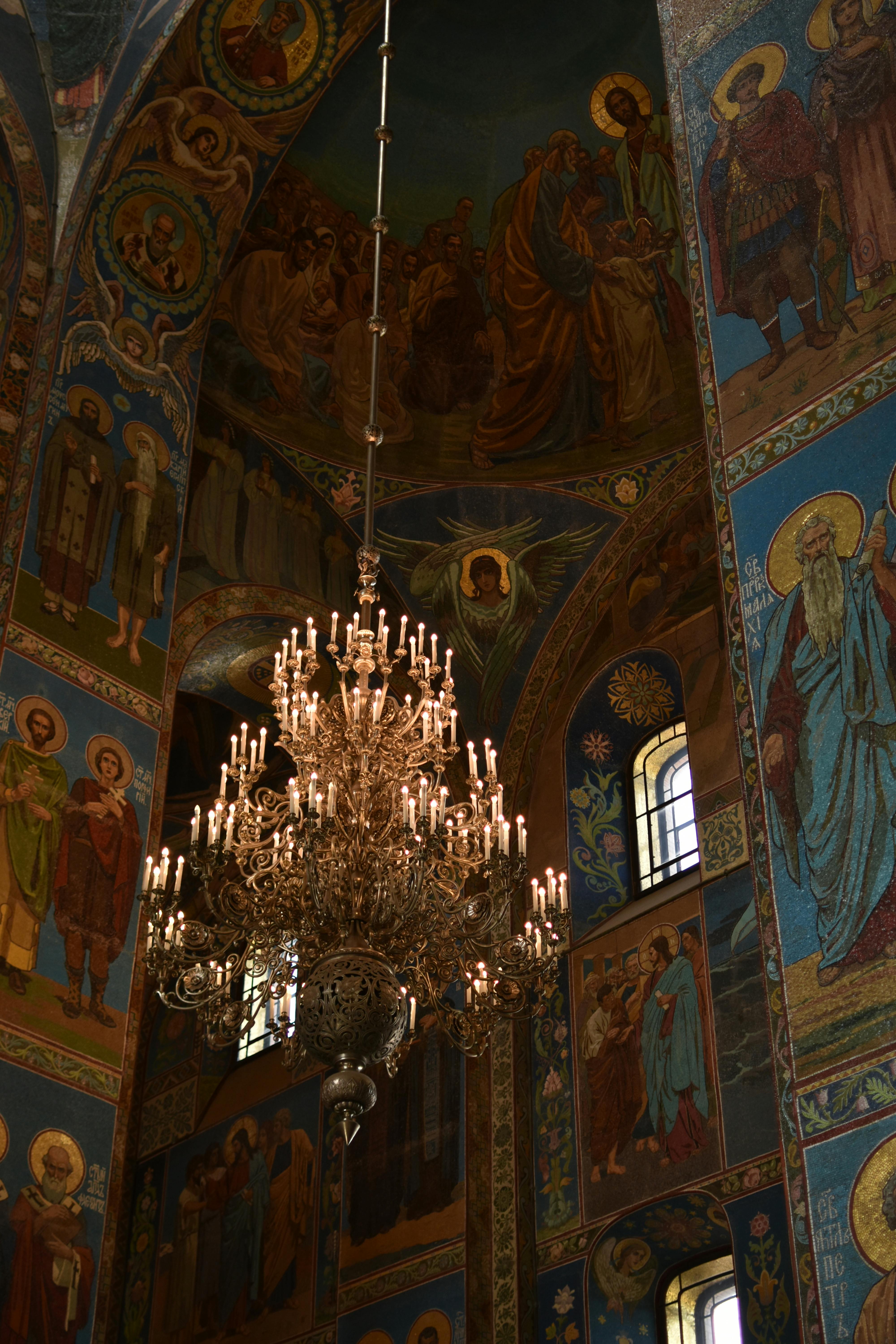 Beautiful Chandelier Hanging Inside the Cathedral · Free Stock Photo