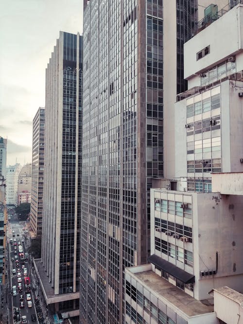 Free High Rise Concrete Buildings in the City Stock Photo