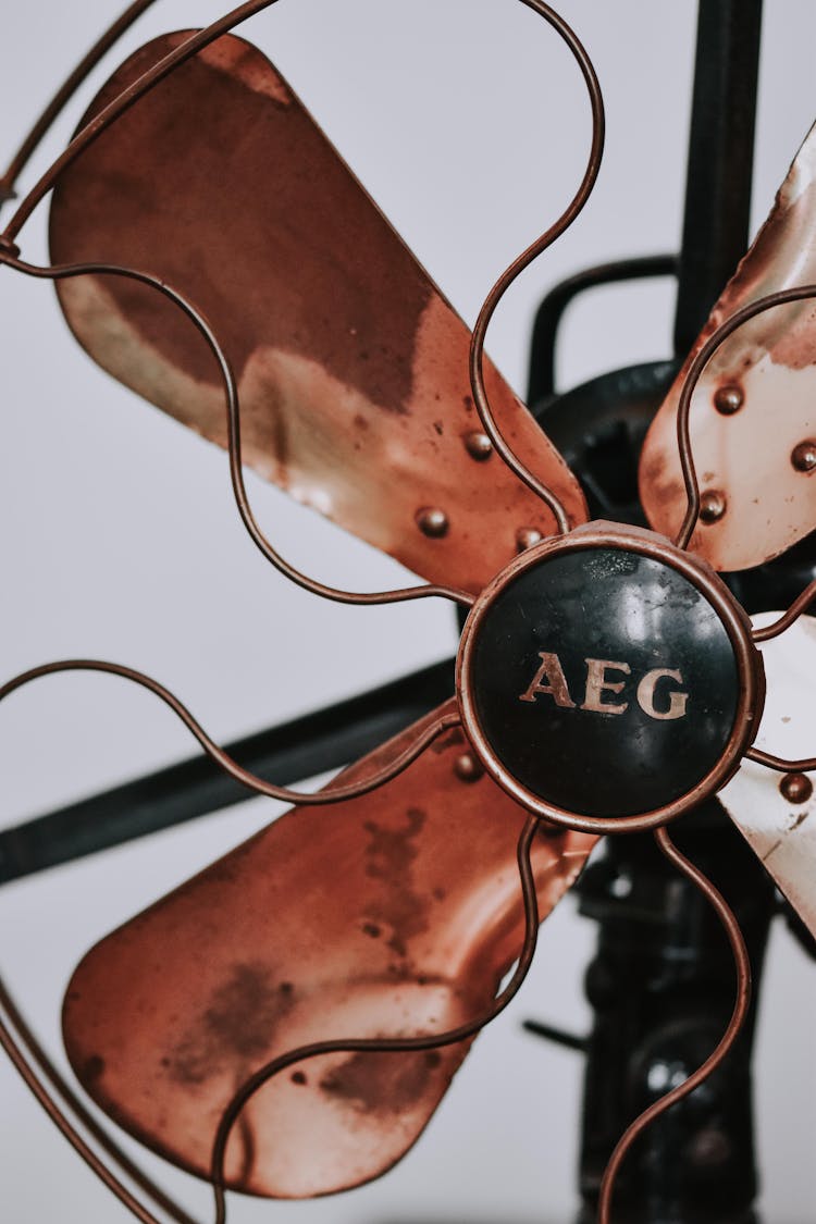 Vintage Electric Fan In Close Up View