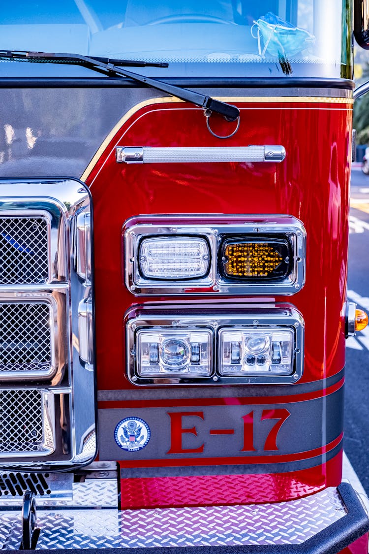 Close Up Of Red Truck