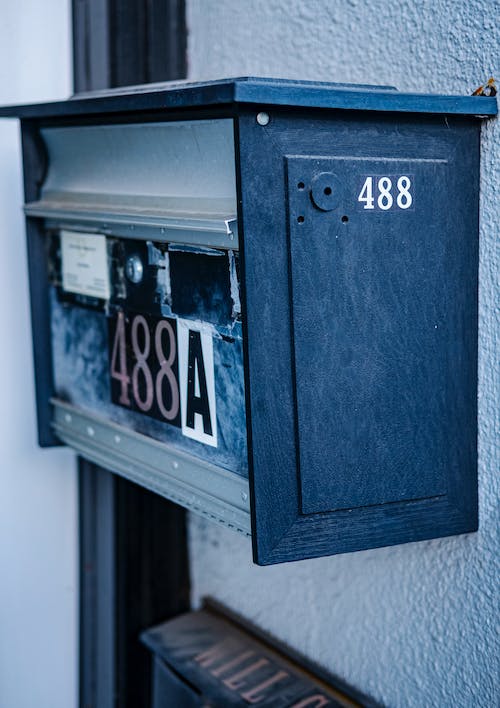 Blue and Black Mailbox