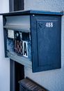 Blue and Black Wooden Box