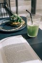Clear Drinking Glass With Green Liquid