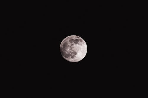 Free Full Moon in Black Background Stock Photo