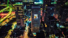 High Rise Buildings during Night Time