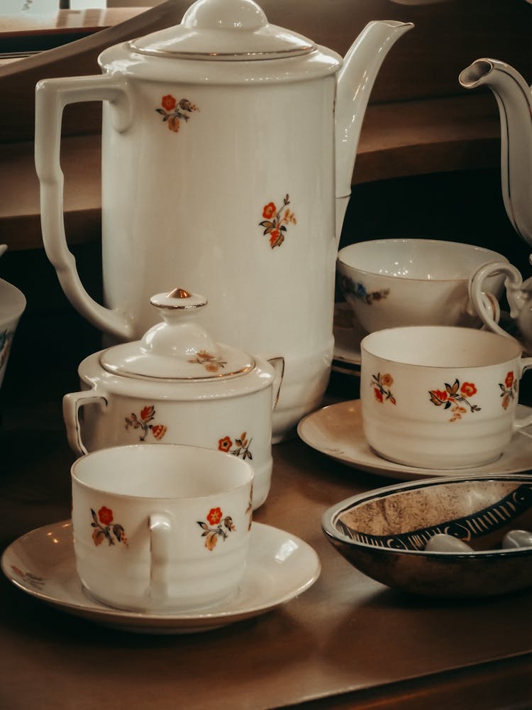 Retro Tableware On Table