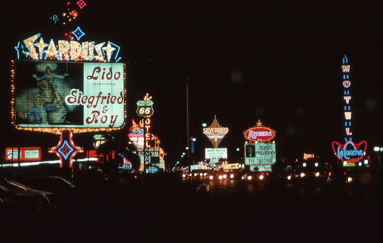 Las Vegas Billboards At Night 