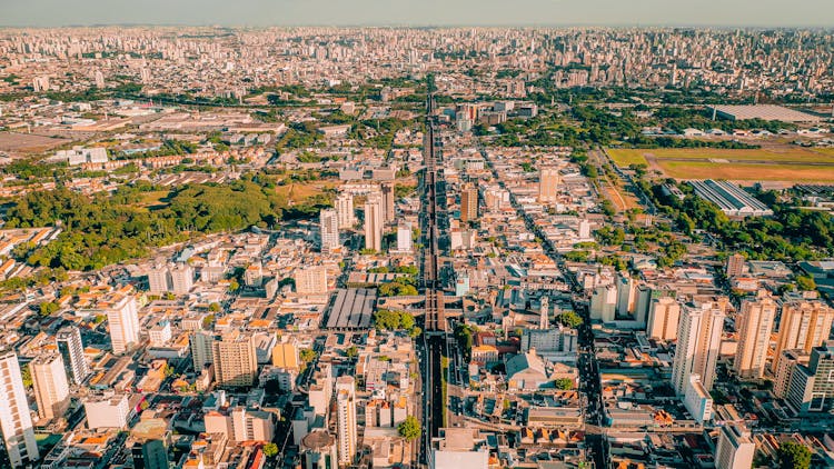 Panoramic Aerial View Of Big City