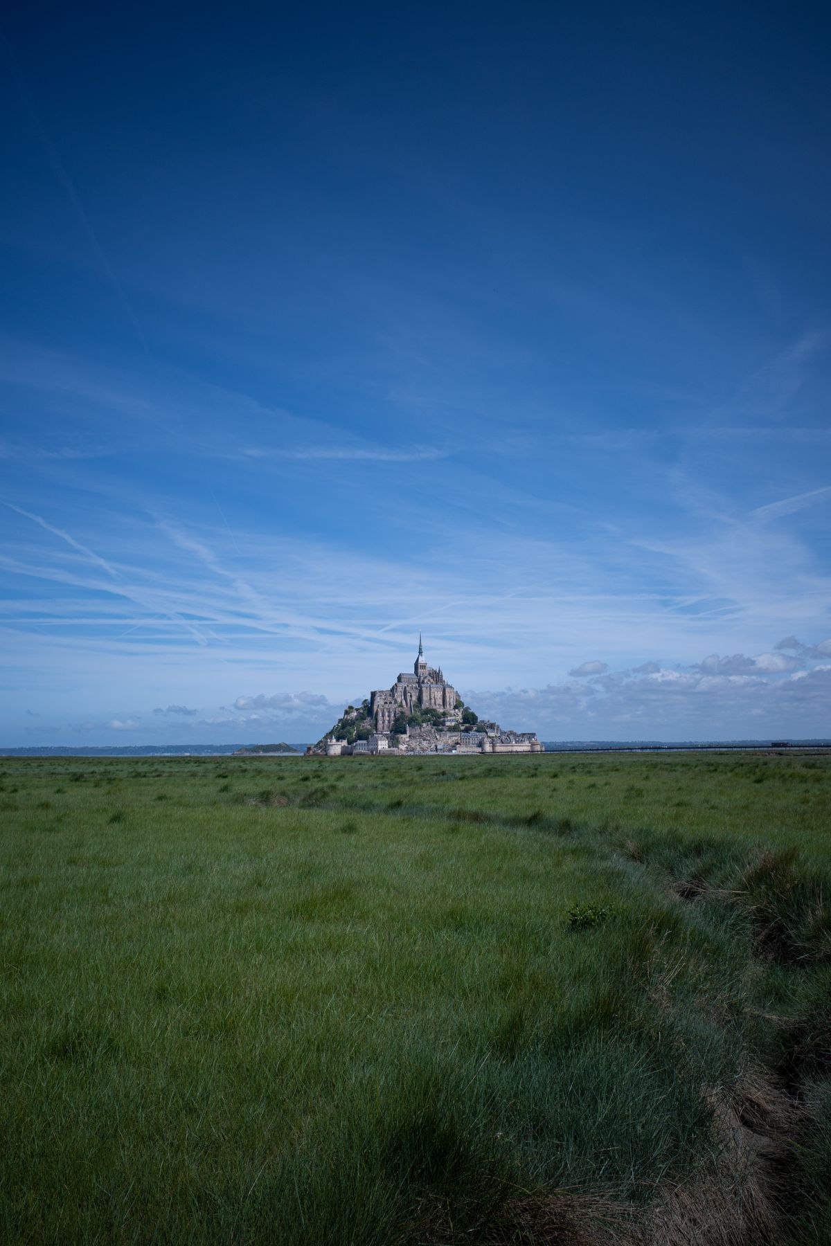 The abbey of Mont-Saint-Michel on its tidal island