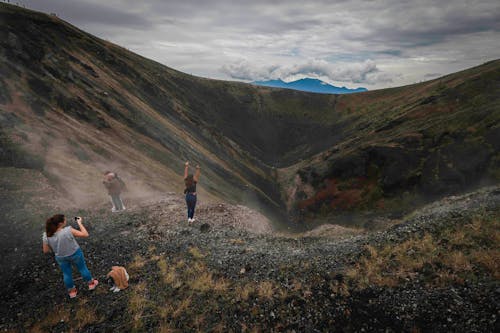 People Standing at the Mountain