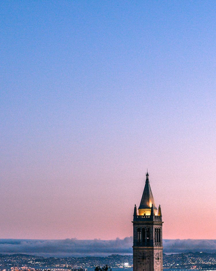 Illuminated Berkeley Tower At Dusk 