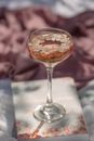 Clear Wine Glass With Brown Liquid