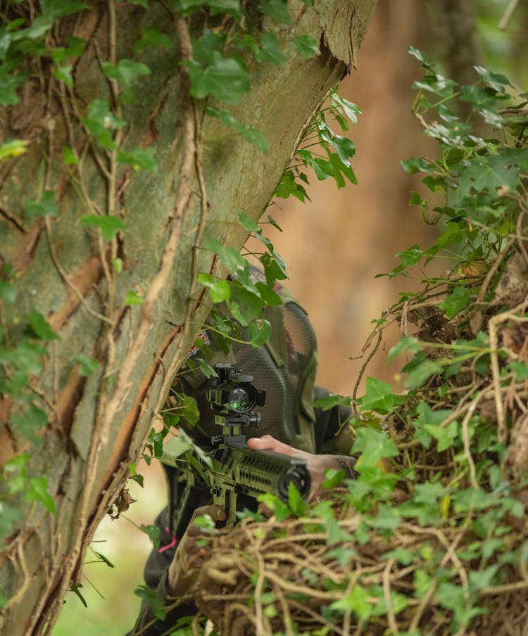 A Person Playing Airsoft