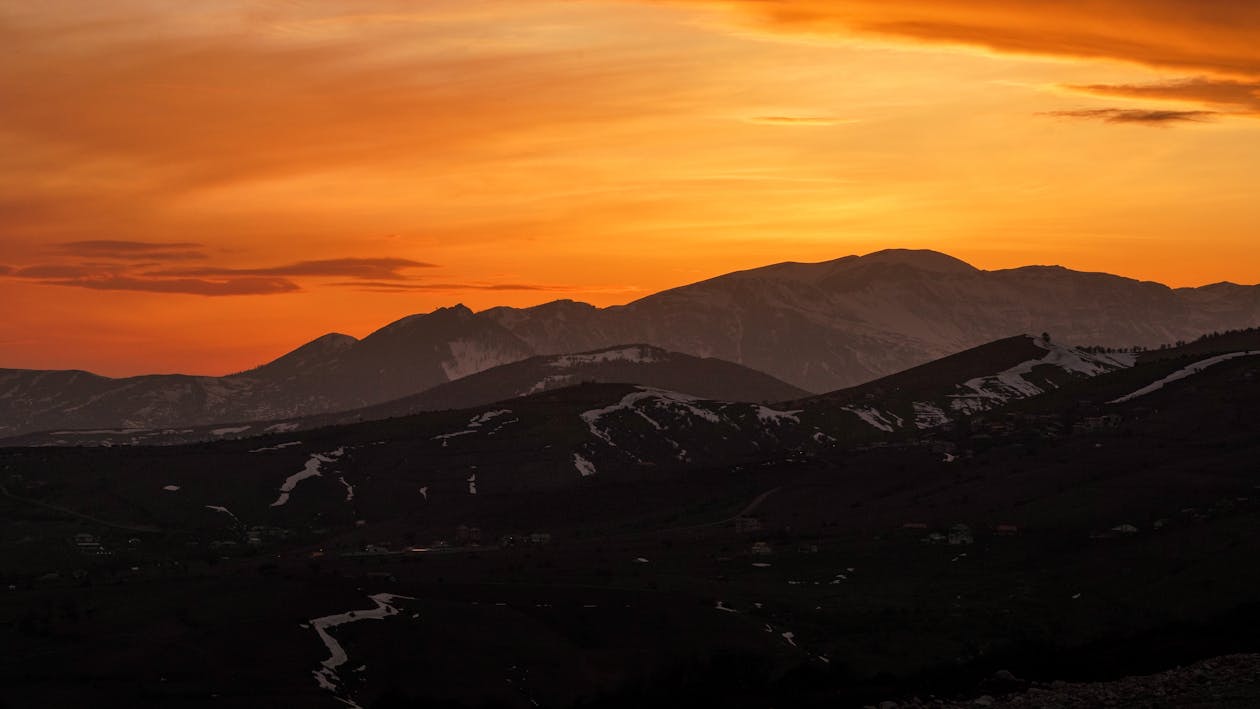 A Beautiful Mountain Range during the Golden Hour