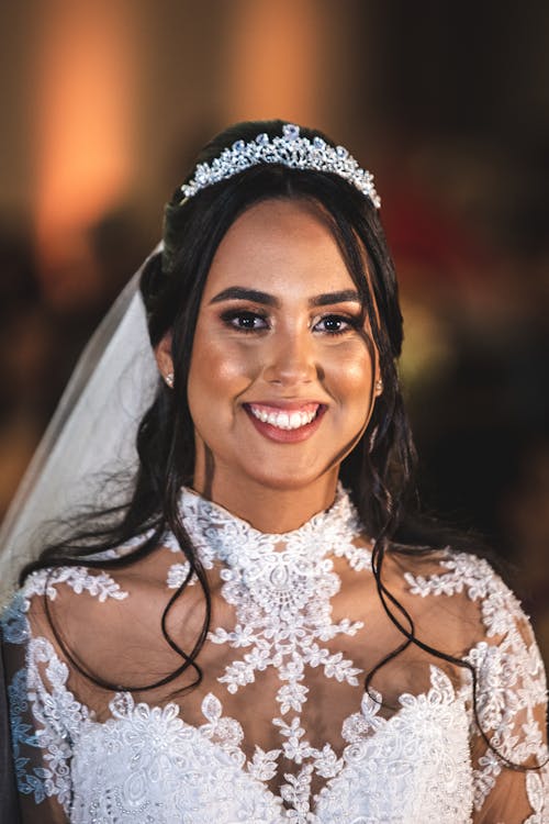 A Bride in a White Wedding Dress
