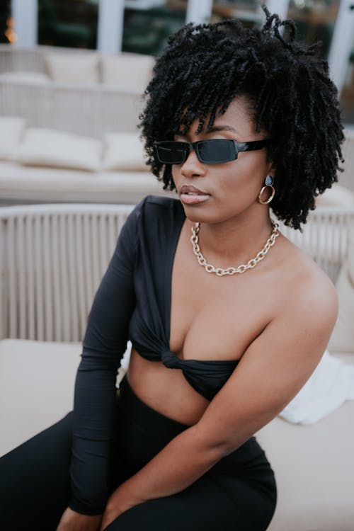 Portrait of a Woman Wearing Sunglasses