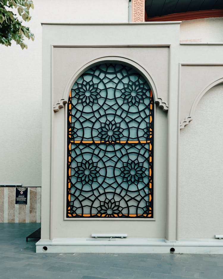 Building Exterior With A Mosaic Window