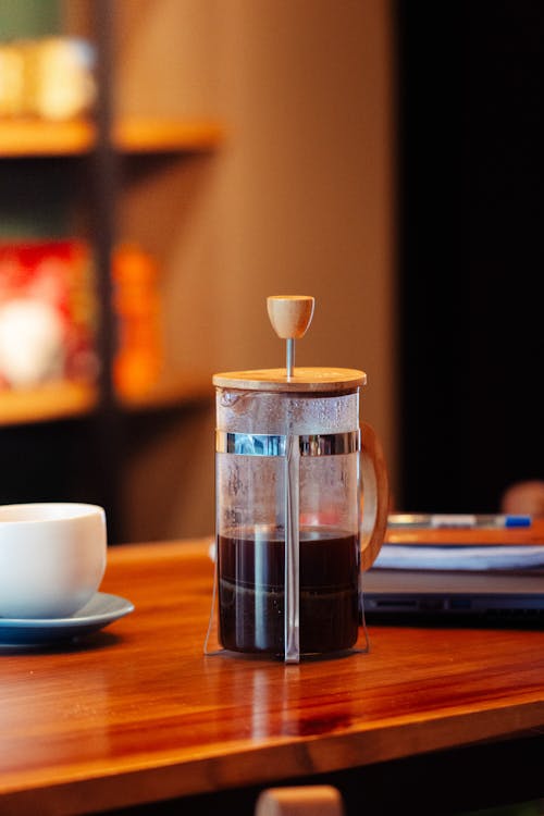 Free Photo of a French Press Coffee Maker Stock Photo