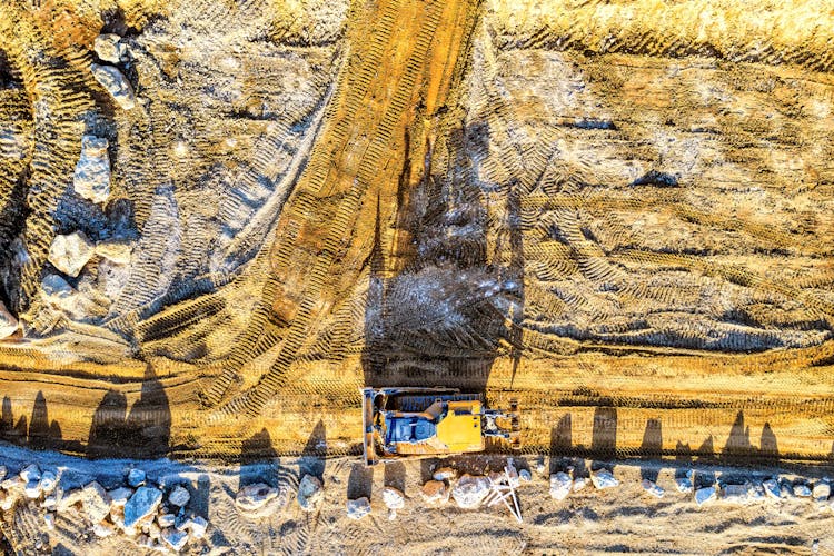 Excavator On Dirt Road