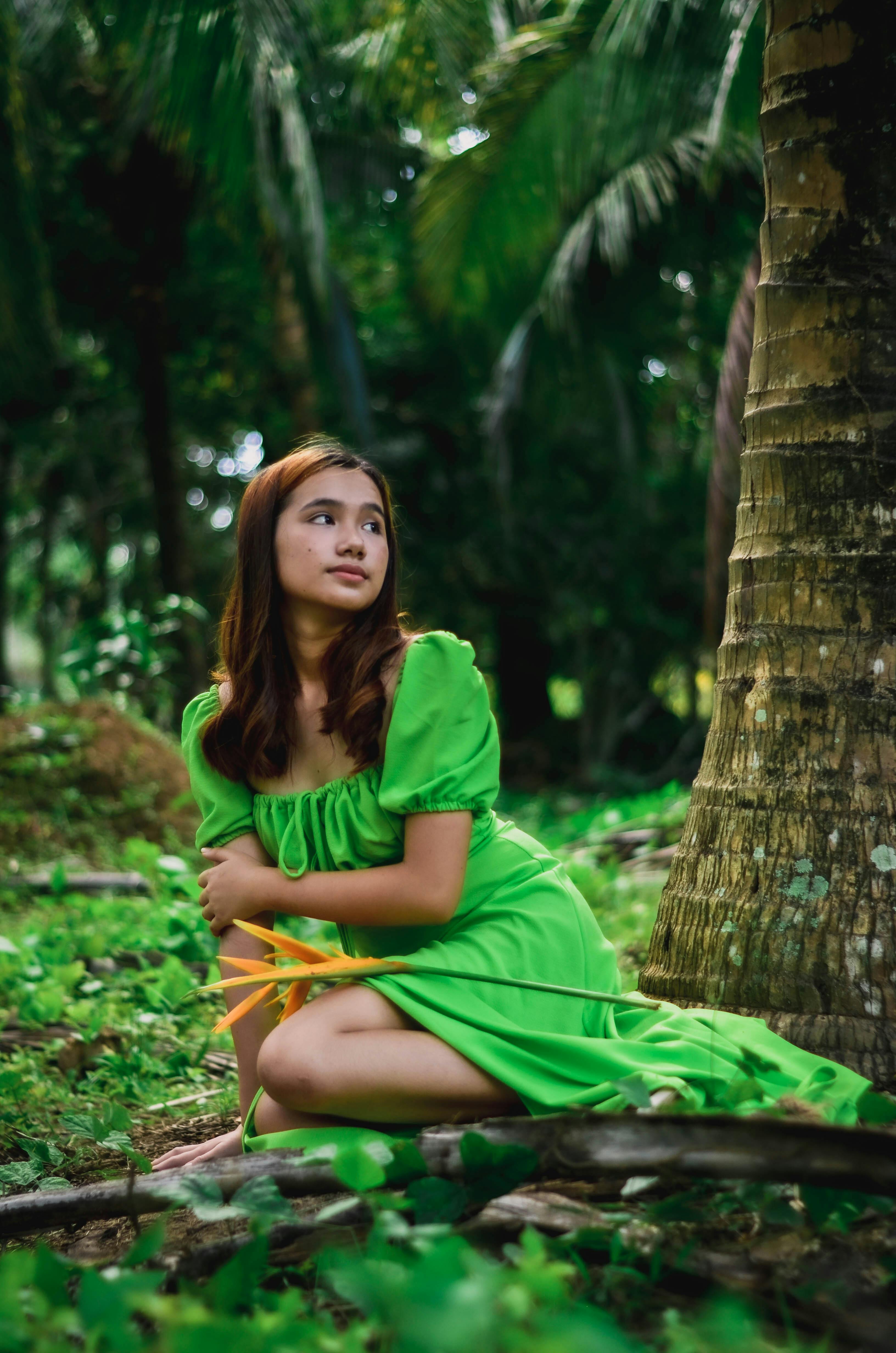 Girl Wearing a Green Dress Free Stock Photo Girl Wearing a Green Dress Free Stock Photo