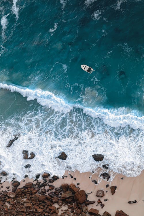 ビーチ, モーターボート, 上面図の無料の写真素材