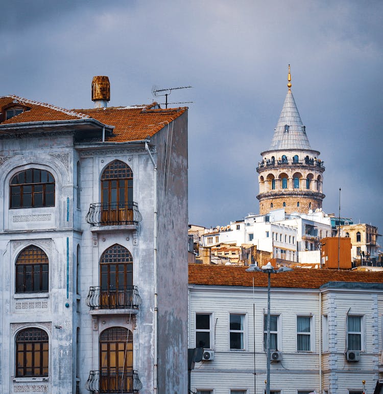 View Of The Galata Tower In Istanbul, Turkey 