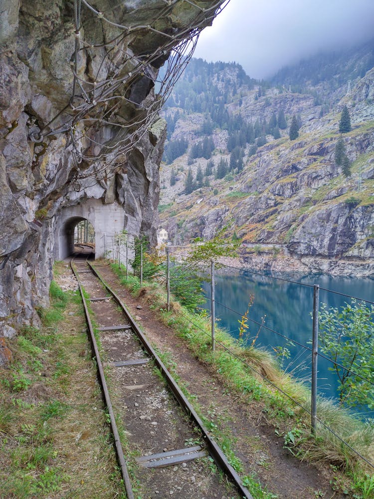 Railway Tracks In Mountains