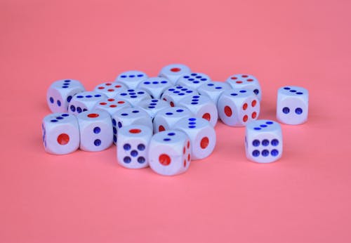 Free Blue, Red And White Dice  Stock Photo