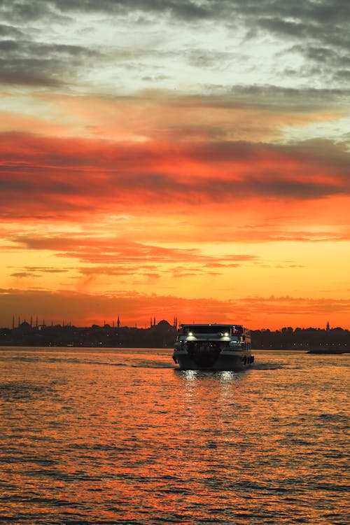 Ship on the Ocean during Sunset