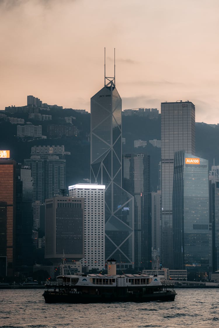 Hongkong City Skyline High Rise Waterfront Buildings