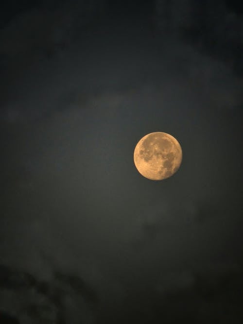 Full Moon in Dark Sky