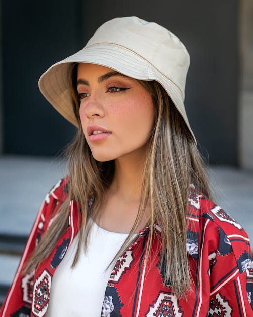 A Portrait of a Young Woman in a Bucket Hat