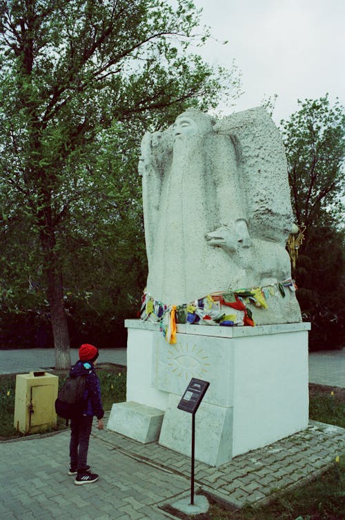 Sculpture of a White Elder Tsagan Aav, Elista, Republic of Kalmykia, Russia