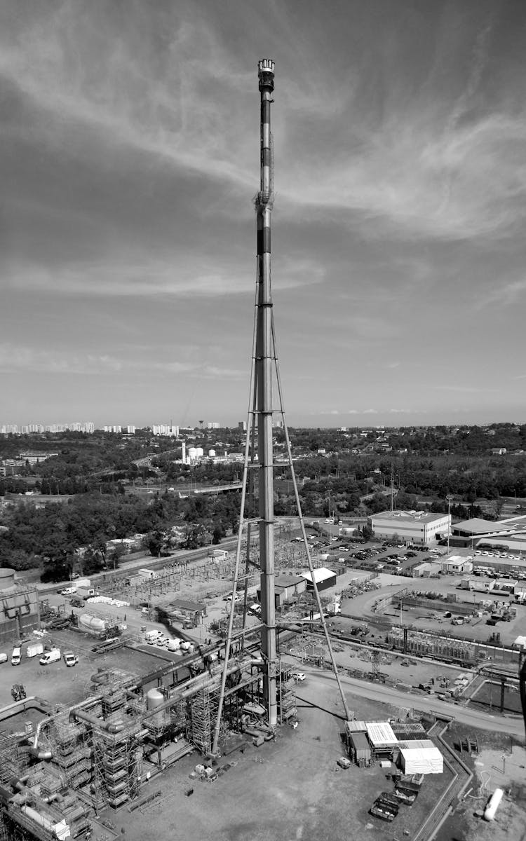 Torch Tower In An Oil Refinery 
