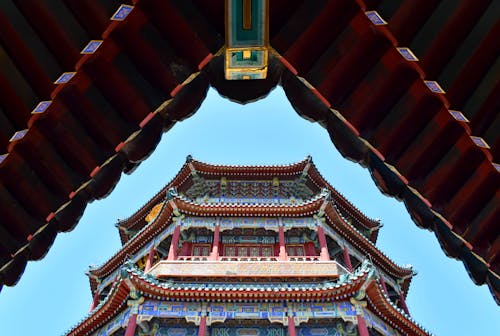中國, 中國建築, 低角度拍攝 的 免费素材图片