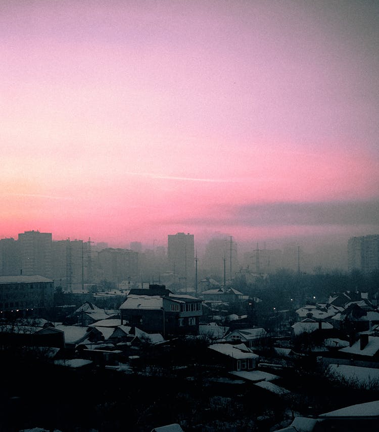 City Skyline During Sunset