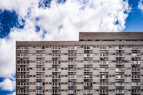 Free Facade of a Residential Block in City  Stock Photo