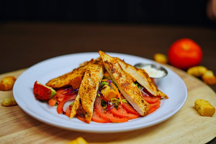 Close-Up Shot Of A Delicious Food On A Plate