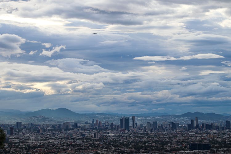 Aerial View Of A City Skyline