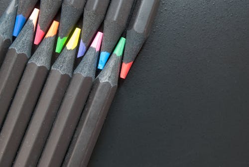 Free stock photo of black, color pencils, copy space